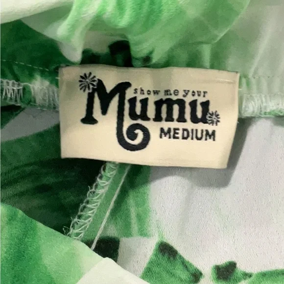 Show Me Your Mumu Green Leaf High Rise Pull On Shorts Tropical Resort Medium - Picture 3 of 3